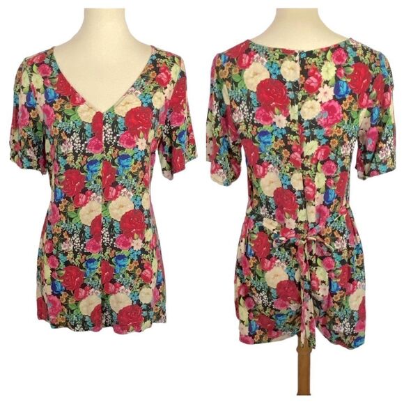 WILDFOX ROMPER FLORAL PRINT - Picture 1 of 8